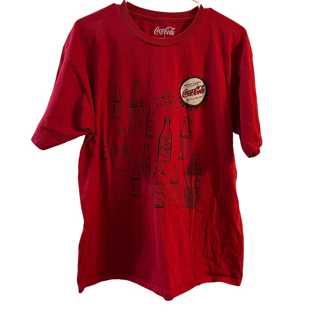 CocaCola Retro Style Unisex Red Tee The Real Thing Nostalgic Size Large
